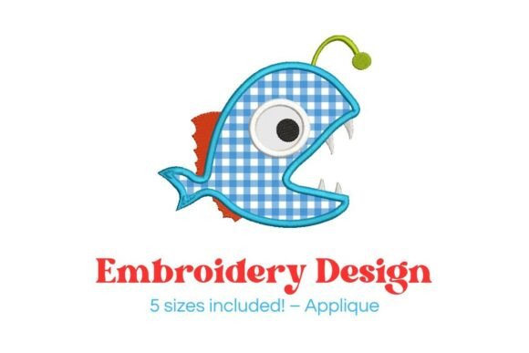 Anglerfish Applique Kids Embroidery