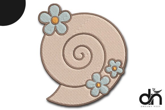 Boho Floral Seashell Embroidery