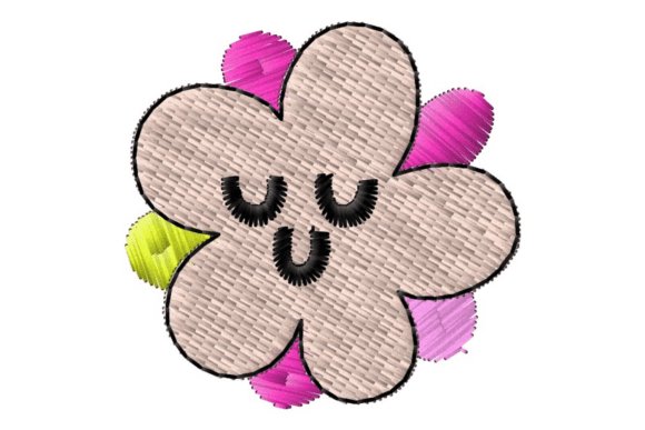 Cartoon Flower Embroidery Design: A Playful Touch for Boutique Apparel
