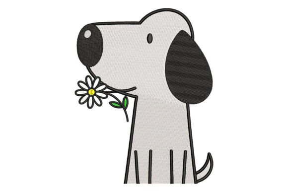 Cute Dog with Daisy Flower Embroidery Design Review
