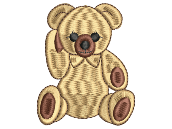 Cute Sitting Teddy Bear Embroidery