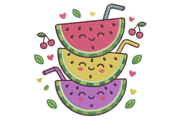 Cute Watermelon Embroidery Design – A Sweet Summer Touch for Handmade Gifts