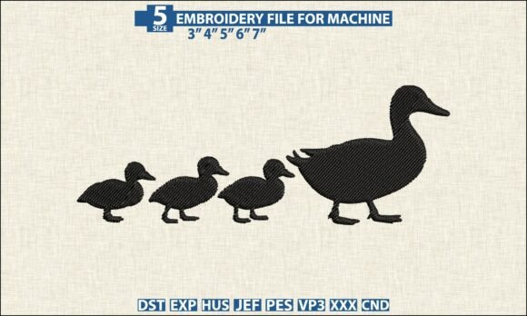 Duck Family DST PES Machine Embroidery Review for Boutique Sweatshirts