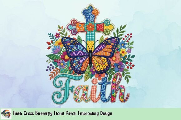 Faith Cross Butterfly Floral Patch Embroidery Design Review