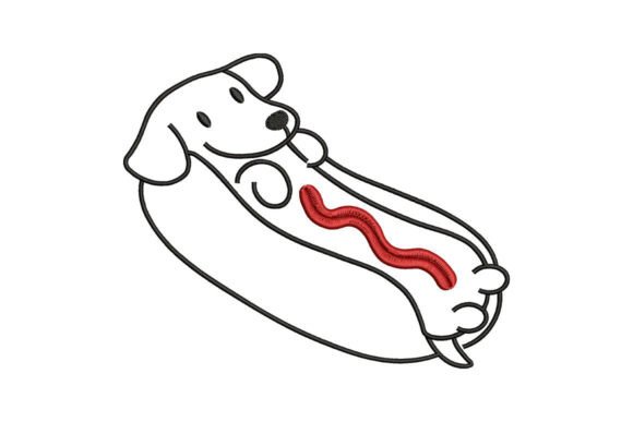 Funny Hot Dog Dachshund Embroidery: A Playful Design for Lighthearted Projects
