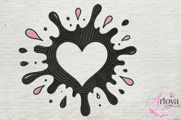 Heart Splash Embroidery Design Review for Small Business Branding