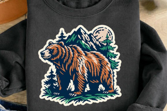Wild Bear Mountain Forest Embroidery Png Review